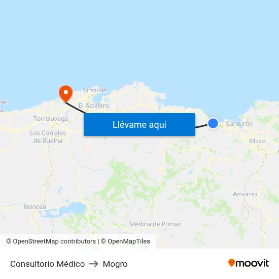 Consultorio Médico to Mogro map