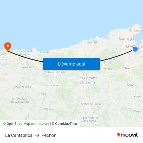 La Cantábrica to Pechón map