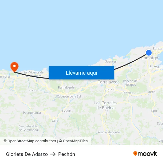 Glorieta De Adarzo to Pechón map