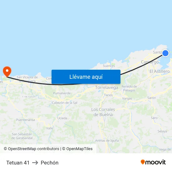 Tetuan 41 to Pechón map