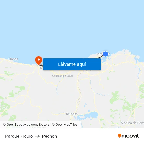 Parque Piquio to Pechón map