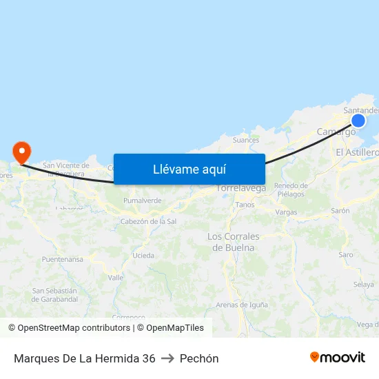 Marques De La Hermida 36 to Pechón map