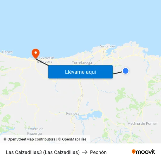 Las Calzadillas3 (Las Calzadillas) to Pechón map