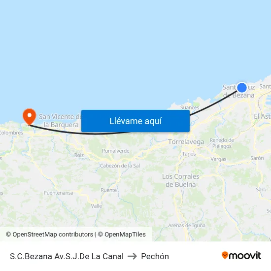 S.C.Bezana Av.S.J.De La Canal to Pechón map