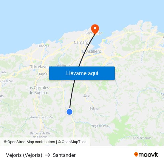 Vejoris (Vejoris) to Santander map