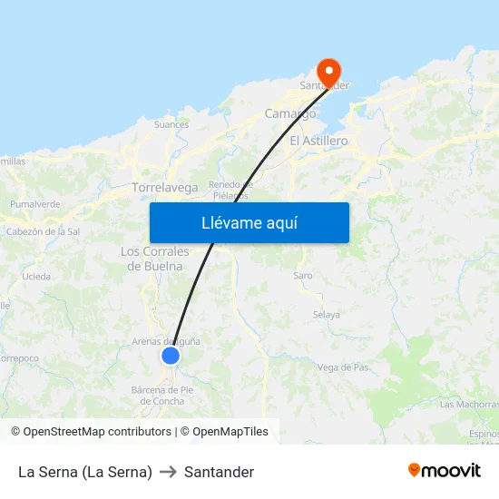 La Serna (La Serna) to Santander map
