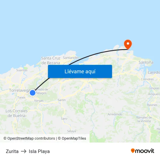 Zurita to Isla Playa map