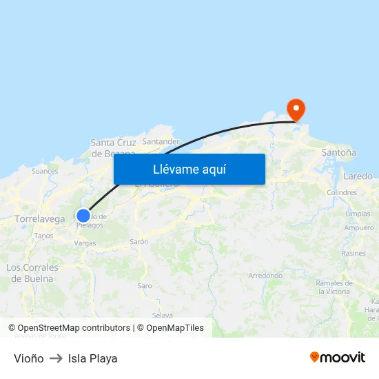 Vioño to Isla Playa map