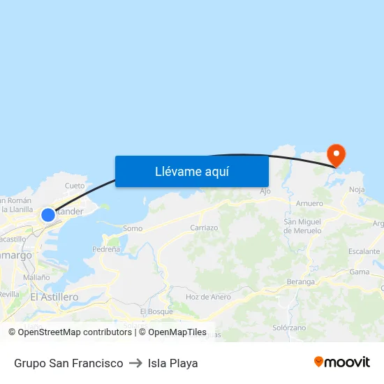 Grupo San Francisco to Isla Playa map