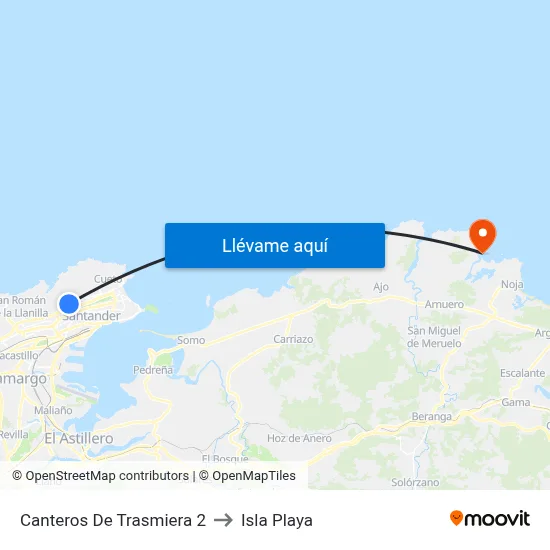 Canteros De Trasmiera 2 to Isla Playa map