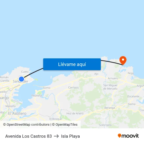 Avenida Los Castros 83 to Isla Playa map
