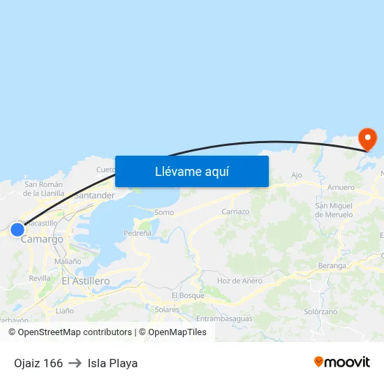Ojaiz 166 to Isla Playa map
