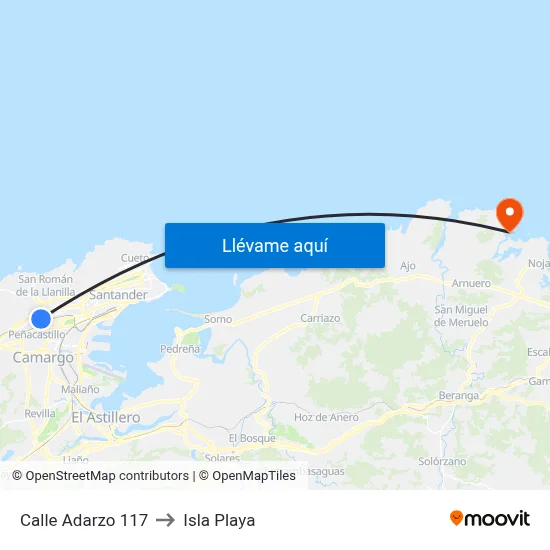 Calle Adarzo 117 to Isla Playa map