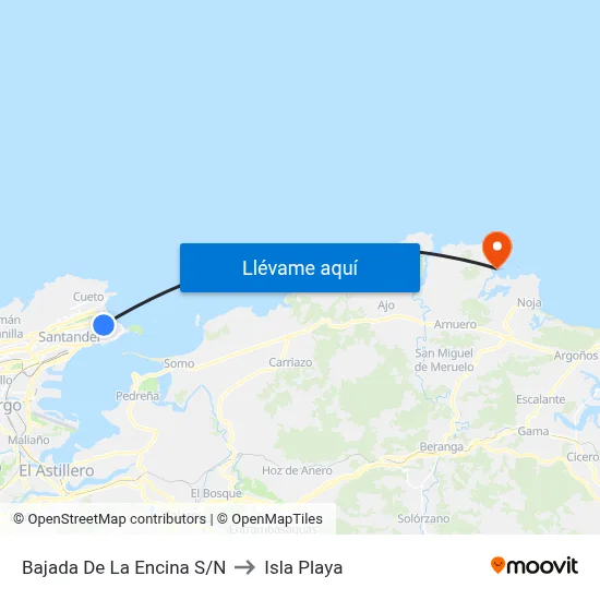 Bajada De La Encina S/N to Isla Playa map