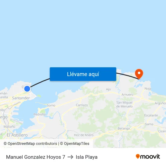 Manuel Gonzalez Hoyos 7 to Isla Playa map