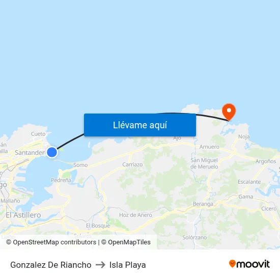 Gonzalez De Riancho to Isla Playa map