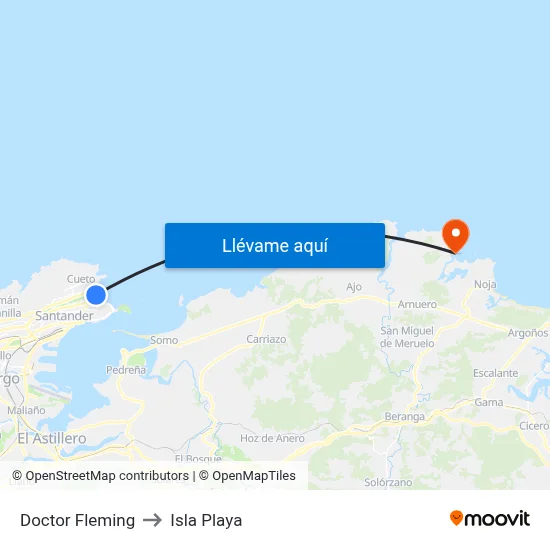 Doctor Fleming to Isla Playa map