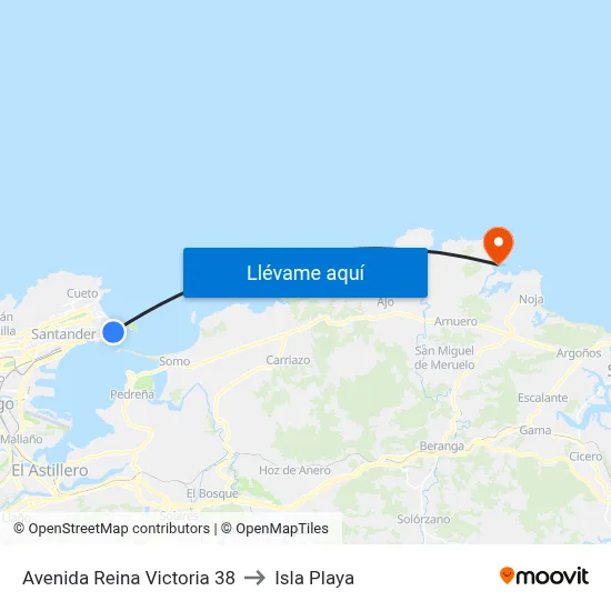 Avenida Reina Victoria 38 to Isla Playa map