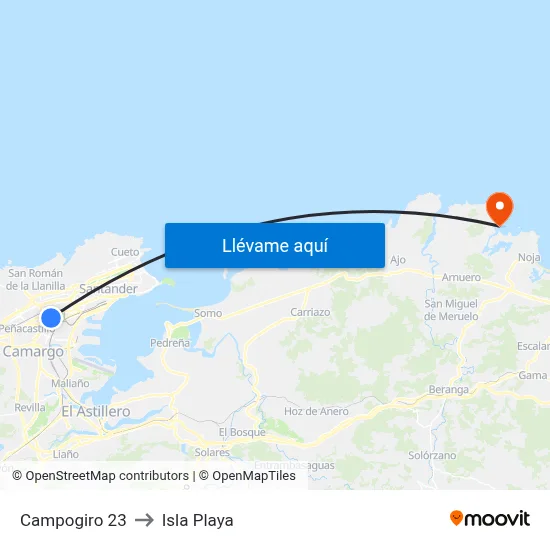 Campogiro 23 to Isla Playa map