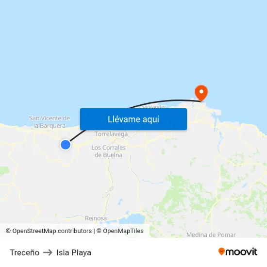 Treceño to Isla Playa map
