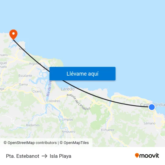 Pta. Estebanot to Isla Playa map