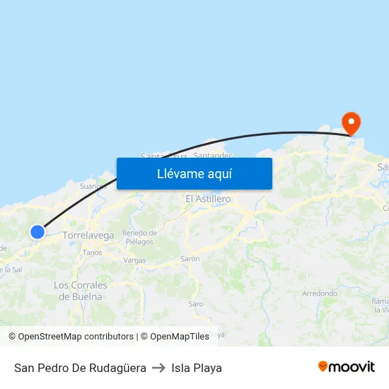 San Pedro De Rudagüera to Isla Playa map