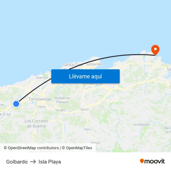 Golbardo to Isla Playa map