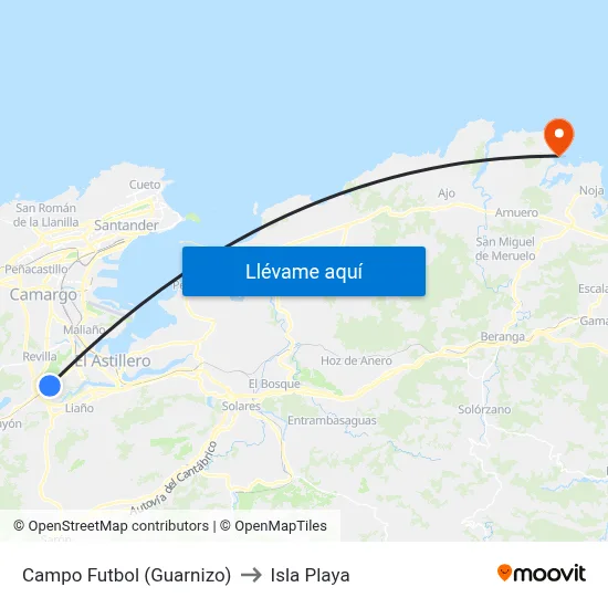 Campo Futbol (Guarnizo) to Isla Playa map