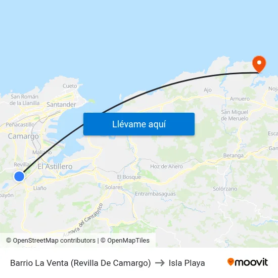Barrio La Venta (Revilla De Camargo) to Isla Playa map