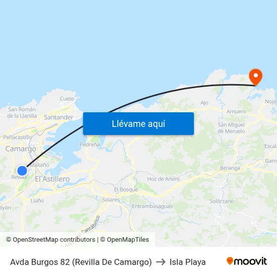 Avda Burgos 82 (Revilla De Camargo) to Isla Playa map