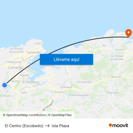 El Centro (Escobedo) to Isla Playa map