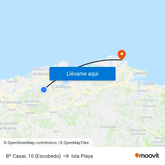 Bº Casar, 10 (Escobedo) to Isla Playa map