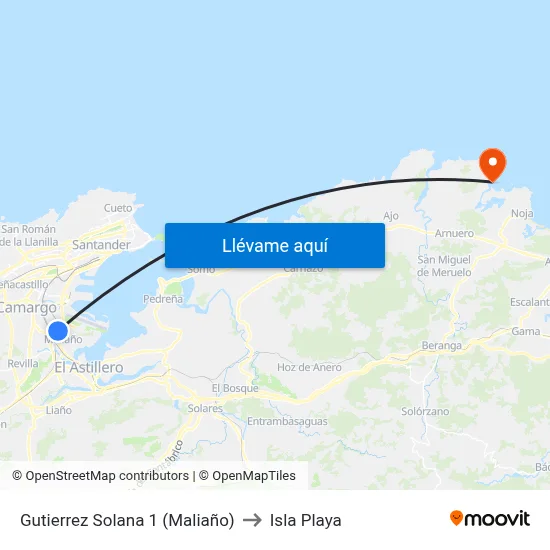 Gutierrez Solana 1 (Maliaño) to Isla Playa map