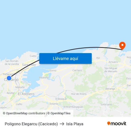 Poligono Elegarcu (Cacicedo) to Isla Playa map