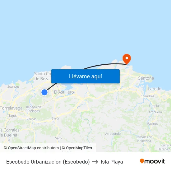 Escobedo Urbanizacion (Escobedo) to Isla Playa map