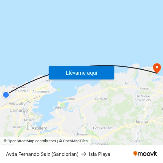 Avda Fernando Saiz (Sancibrian) to Isla Playa map