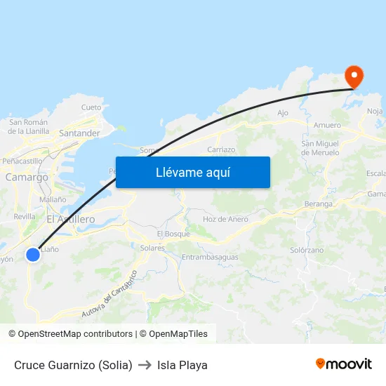 Cruce Guarnizo (Solia) to Isla Playa map