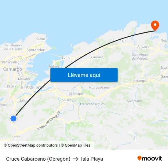 Cruce Cabarceno (Obregon) to Isla Playa map