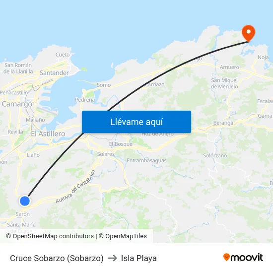 Cruce Sobarzo (Sobarzo) to Isla Playa map