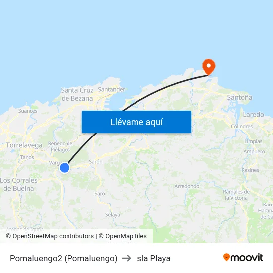 Pomaluengo2 (Pomaluengo) to Isla Playa map