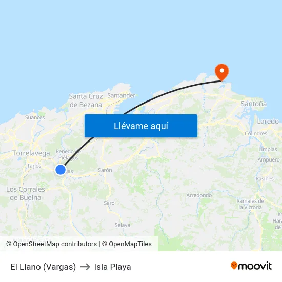 El Llano (Vargas) to Isla Playa map