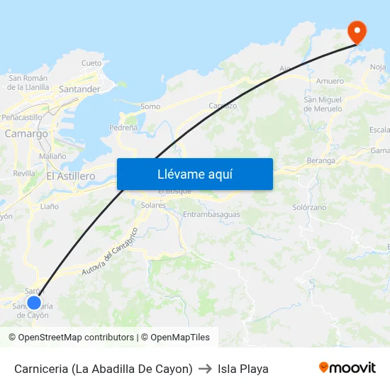 Carniceria (La Abadilla De Cayon) to Isla Playa map