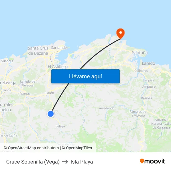 Cruce Sopenilla (Vega) to Isla Playa map