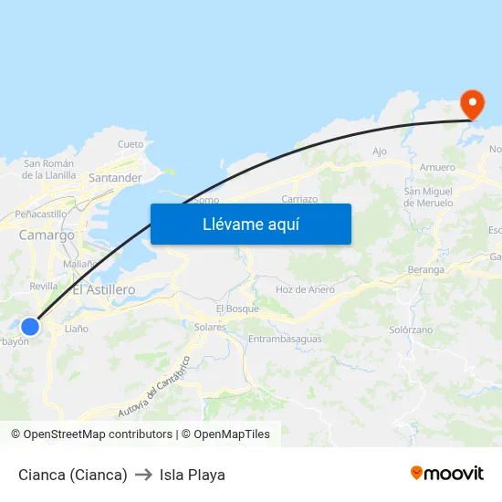 Cianca (Cianca) to Isla Playa map
