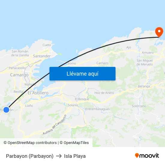 Parbayon (Parbayon) to Isla Playa map