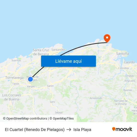 El Cuartel (Renedo De Pielagos) to Isla Playa map