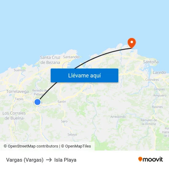 Vargas (Vargas) to Isla Playa map
