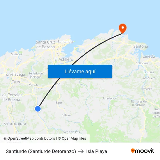 Santiurde (Santiurde Detoranzo) to Isla Playa map