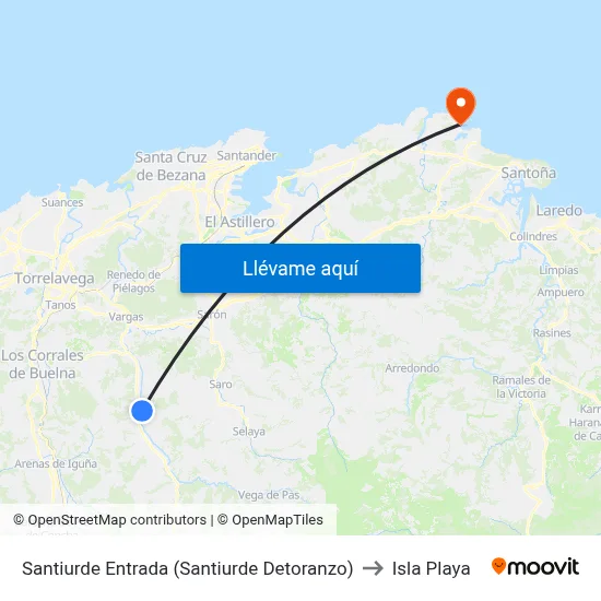 Santiurde Entrada (Santiurde Detoranzo) to Isla Playa map