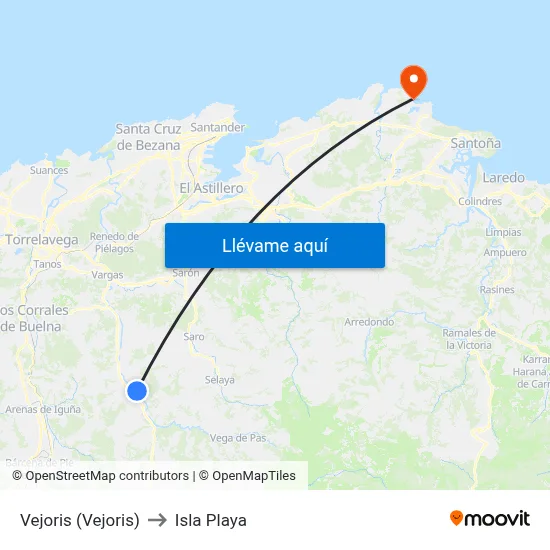 Vejoris (Vejoris) to Isla Playa map
